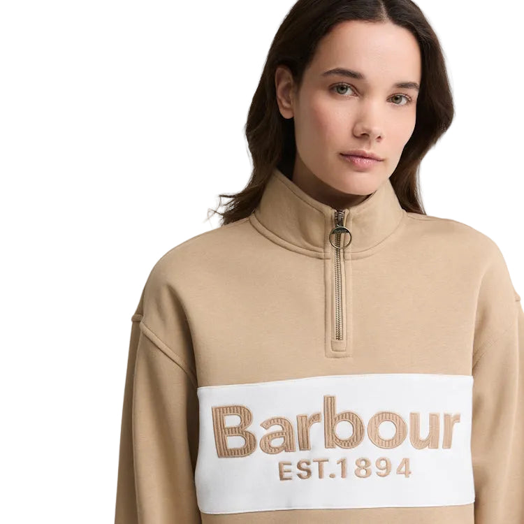 Barbour Ladies Zaria Half Zip Sweatshirt - Warm Trench