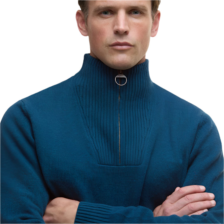 Barbour Nelson Essential Half Zip Sweater - Mallard Green