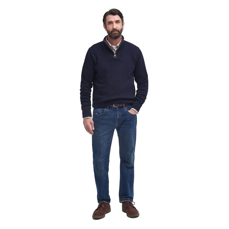 Barbour Nelson Essential Half Zip Sweater - Navy