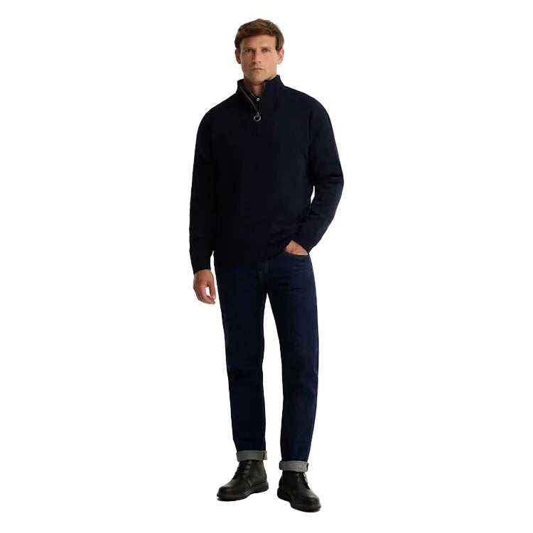 Barbour Nelson Essential Half Zip Sweater - Navy