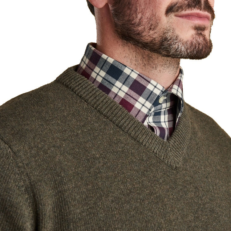 Barbour Nelson Essential V Neck Sweater - Seaweed