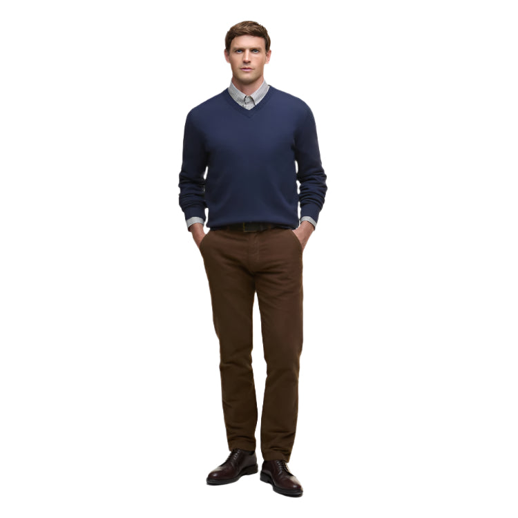 Barbour Kelson V-Neck Knitted Sweater - Navy