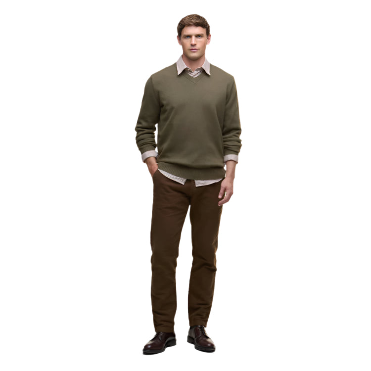 Barbour Kelson V-Neck Knitted Sweater - Olive
