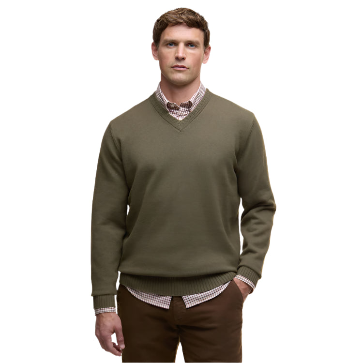 Barbour Kelson V-Neck Knitted Sweater - Olive