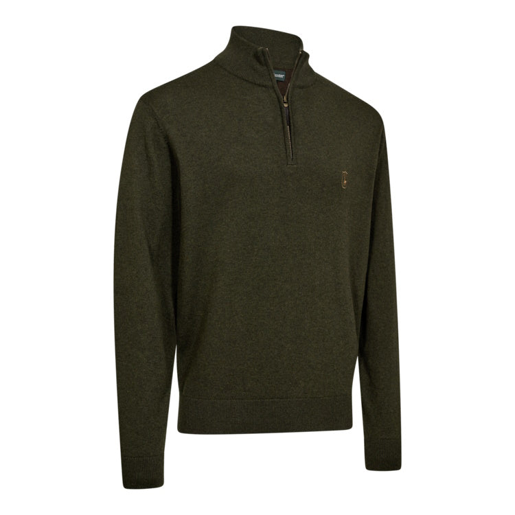 Deerhunter Harrington 1/2 Zip Knit Sweater - Forest Ember Melange