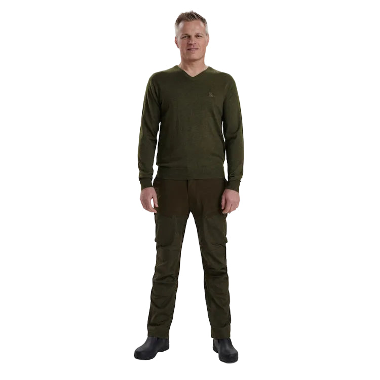 Deerhunter Kingston Knit with V-Neck - Green Melange