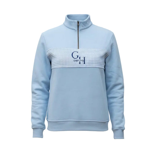 Gunner and Hound Ladies Houndstooth 1/4 Zip Sweater - Baby Blue