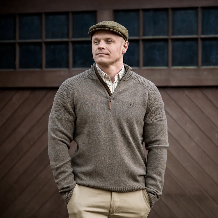 Harkila Vincent Merino Half Zip Pullover - Dark Sand