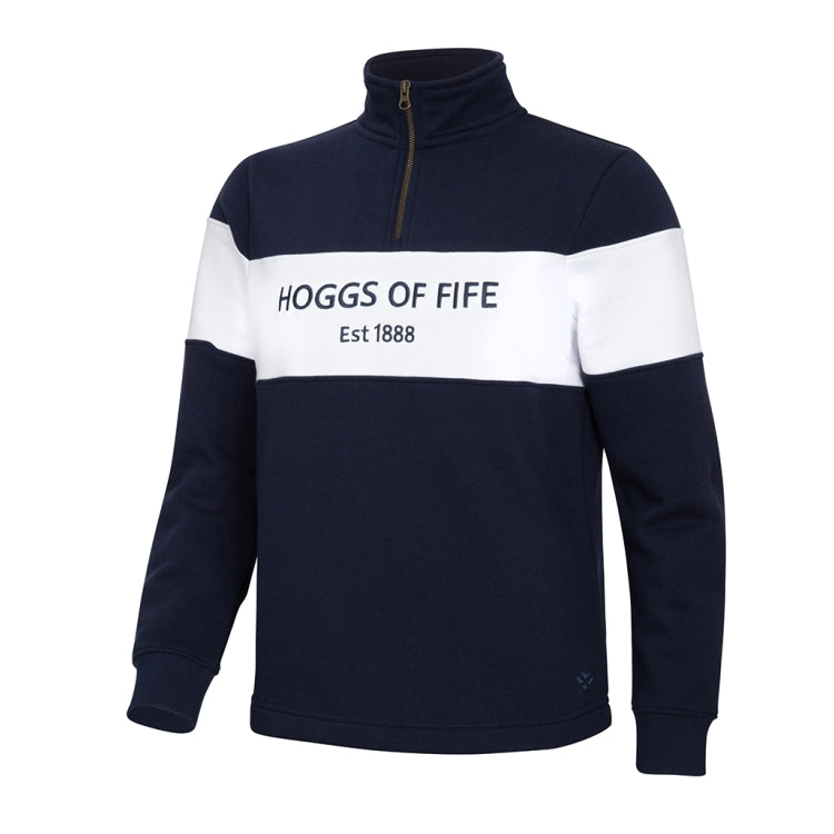 Hoggs of Fife Dumfries 1888 1/4 Zip Sweatshirt - Navy/White