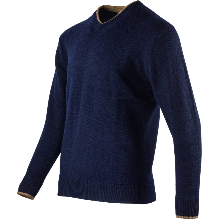 Jack Pyke Ashcombe V Neck 100% Lambswool Sweater - Navy