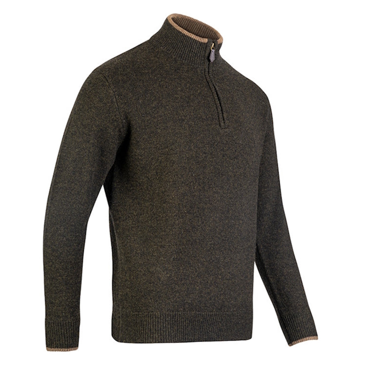Jack Pyke Ashcombe Zip Neck Sweater - Dark Olive