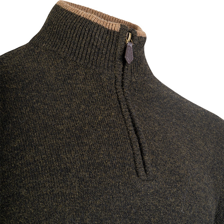 Jack Pyke Ashcombe Zip Neck Sweater - Dark Olive
