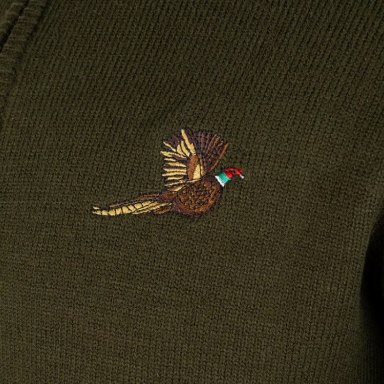 Jack Pyke Pheasant Zip Neck Pullover - Dark Olive