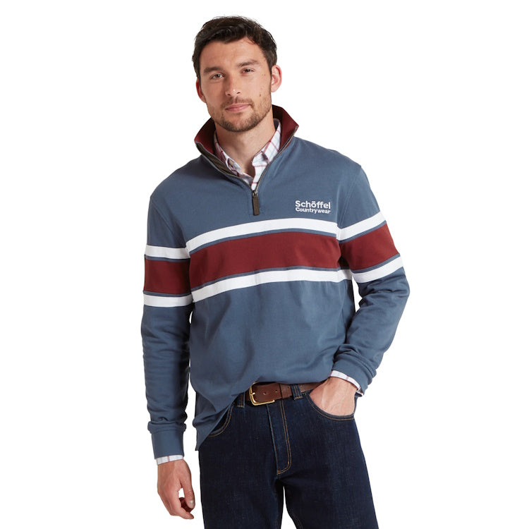 Schoffel Exmouth Heritage 1/4 Zip Sweatshirt - Oxford Navy