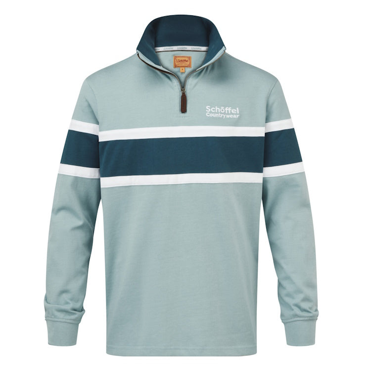 Schoffel Exmouth Heritage 1/4 Zip Sweatshirt - Powder Blue