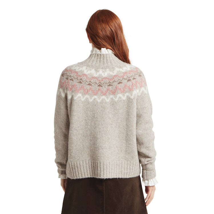 Schoffel Ladies Evie Fairisle Sweater - Cobblestone