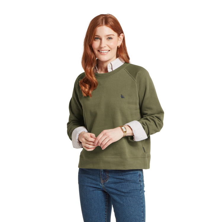 Schoffel Ladies Newberry Sweatshirt - Dark Khaki Green