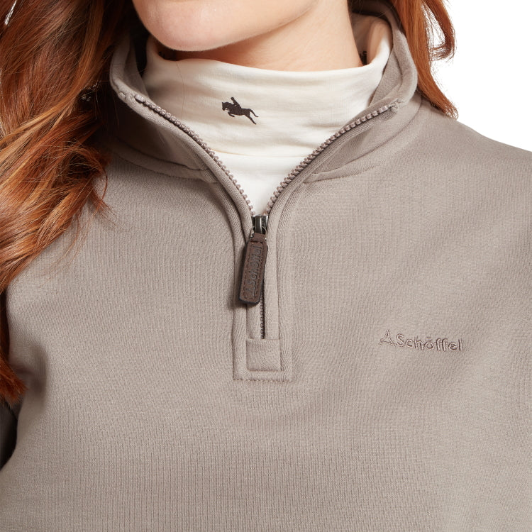 Schoffel Ladies Sennen Cove 1/4 Zip Sweatshirt - Mushroom