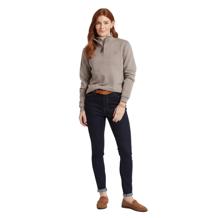 Schoffel Ladies Sennen Cove 1/4 Zip Sweatshirt - Mushroom