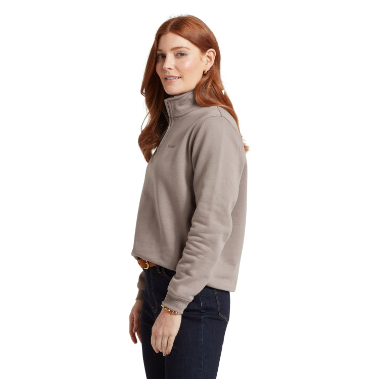 Schoffel Ladies Sennen Cove 1/4 Zip Sweatshirt - Mushroom