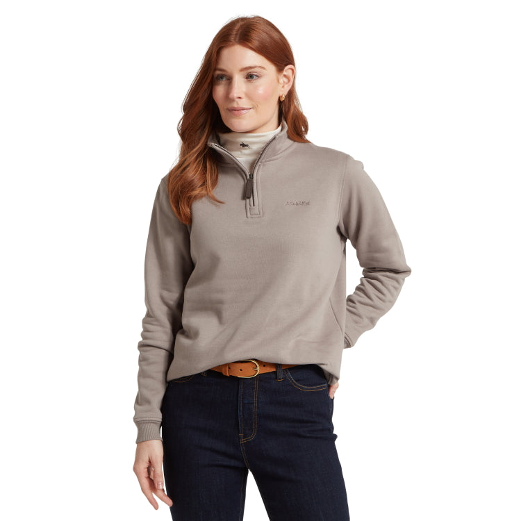 Schoffel Ladies Sennen Cove 1/4 Zip Sweatshirt - Mushroom
