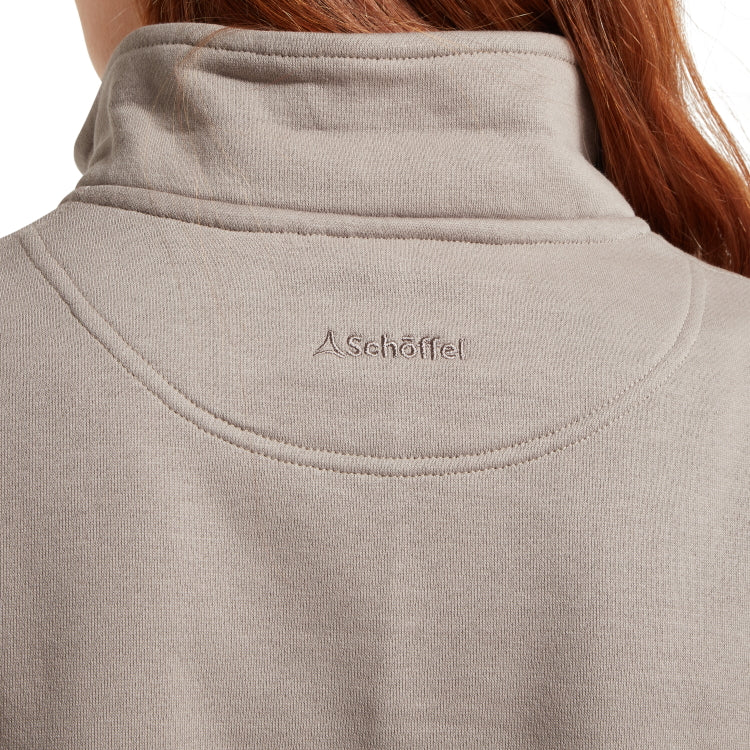 Schoffel Ladies Sennen Cove 1/4 Zip Sweatshirt - Mushroom
