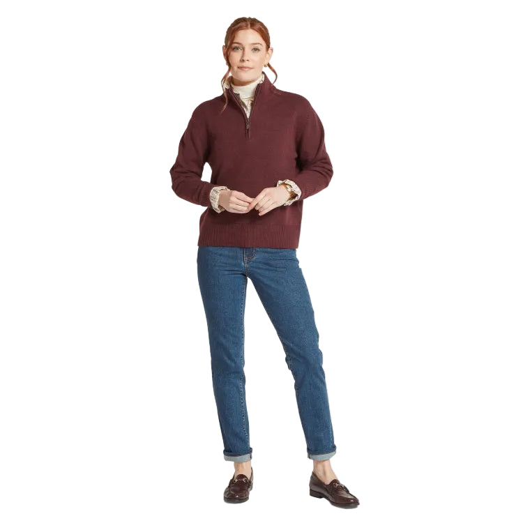 Schoffel Ladies Thoralby 1/4 Zip Jumper - Port