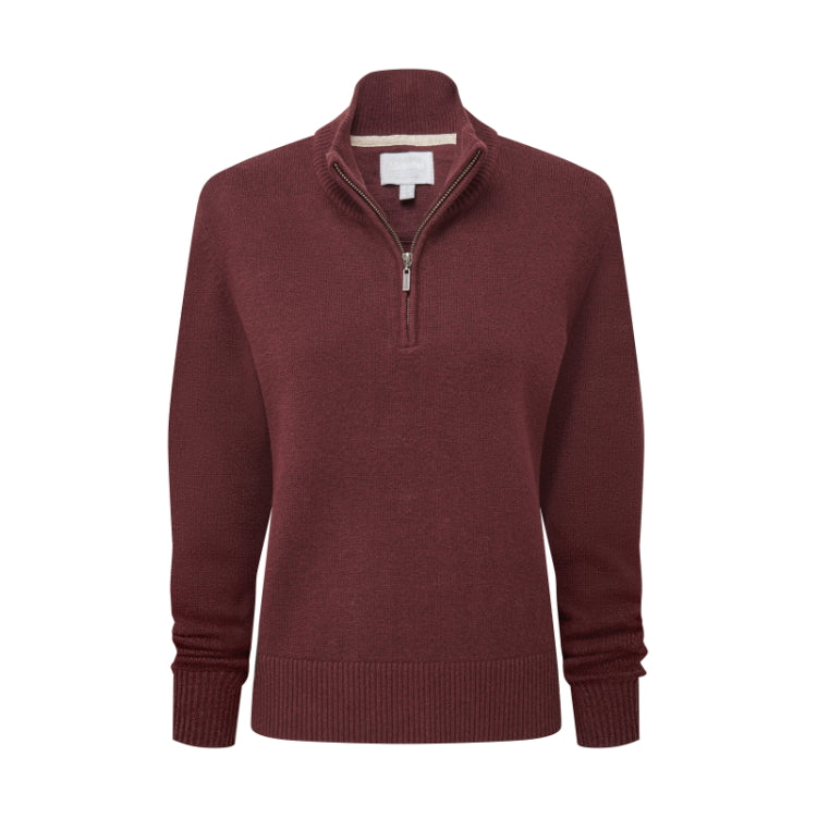 Schoffel Ladies Thoralby 1/4 Zip Jumper - Port