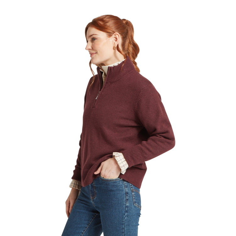 Schoffel Ladies Thoralby 1/4 Zip Jumper - Port
