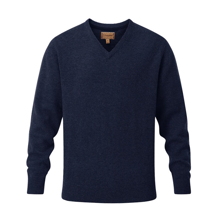 Schoffel Lewis Lambswool V Neck Jumper - Navy