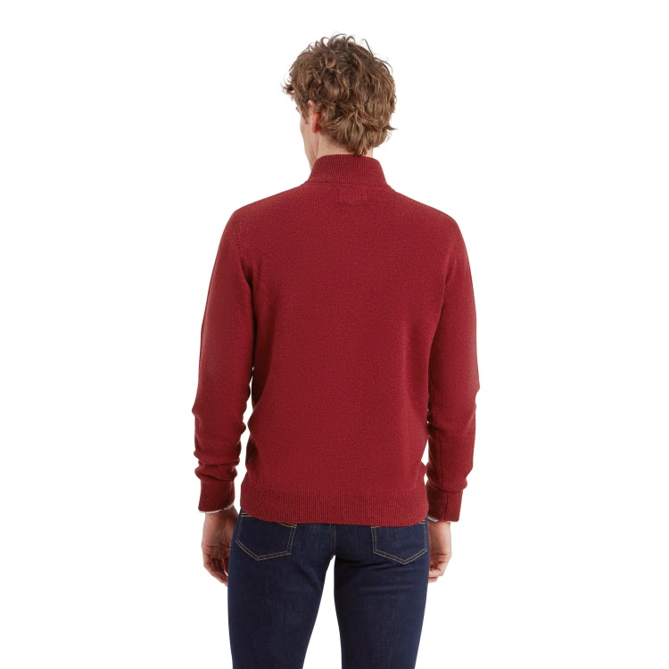 Schoffel Lewis Lambswool 1/4 Zip Jumper - Deep Red
