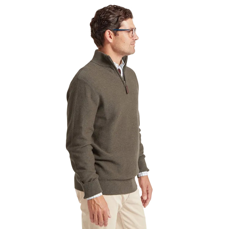 Schoffel Porthleven 1/4 Zip Jumper - Beetle Green