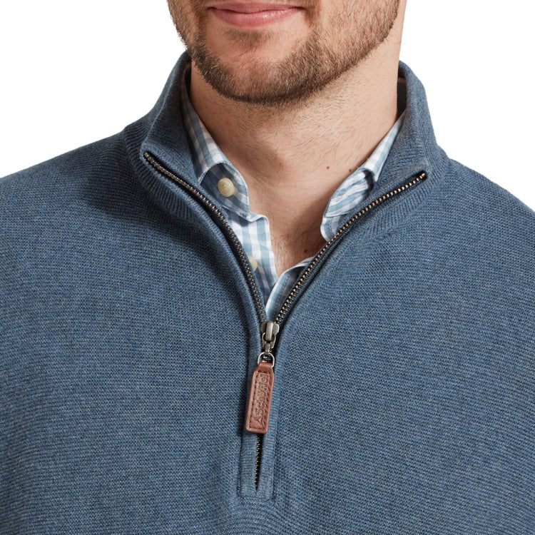 Schoffel Porthleven 1/4 Zip Jumper - Dark Pigeon Blue