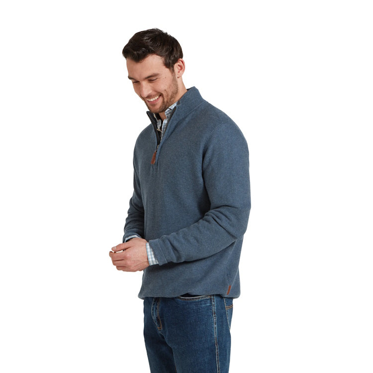 Schoffel Porthleven 1/4 Zip Jumper - Dark Pigeon Blue