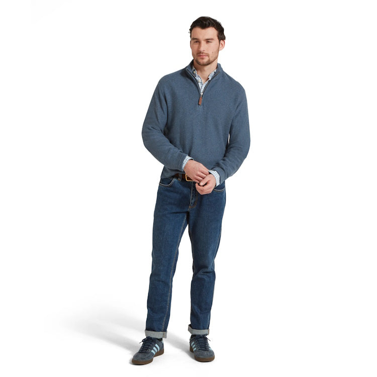 Schoffel Porthleven 1/4 Zip Jumper - Dark Pigeon Blue