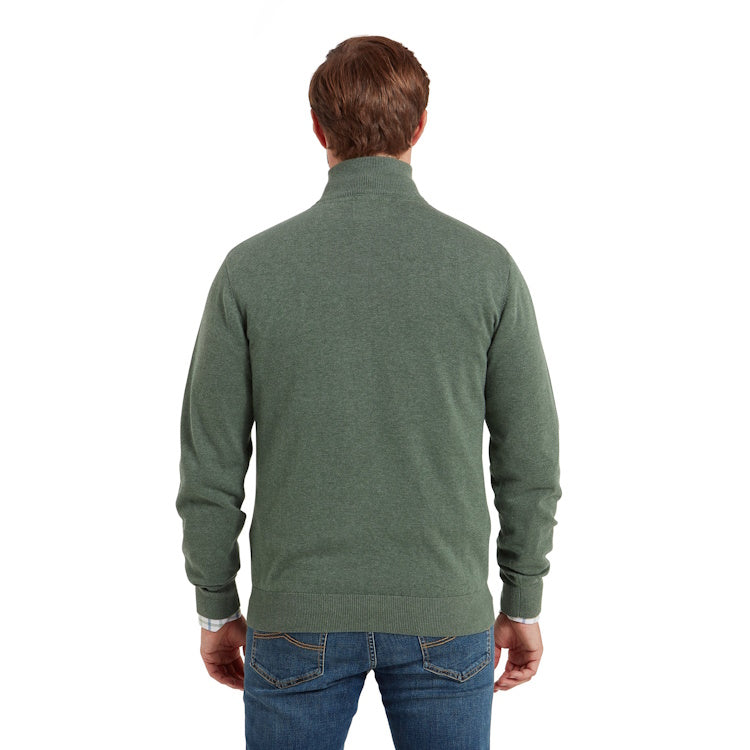 Schoffel Porthmeor Pima Cotton 1/4 Zip Jumper - Country Green
