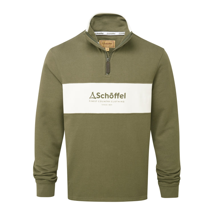 Schoffel Trencom 1/4 Zip Sweatshirt - Dark Khaki Green