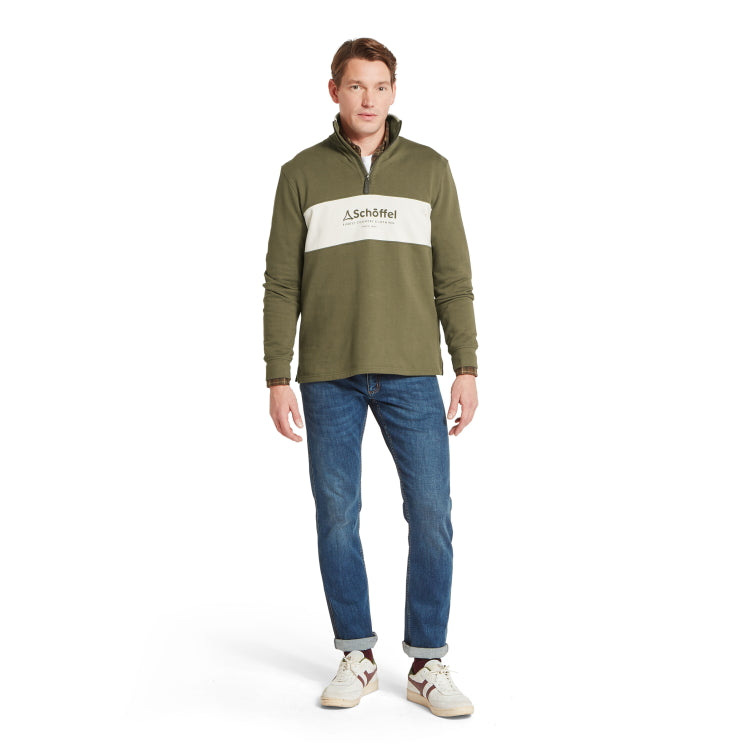 Schoffel Trencom 1/4 Zip Sweatshirt - Dark Khaki Green