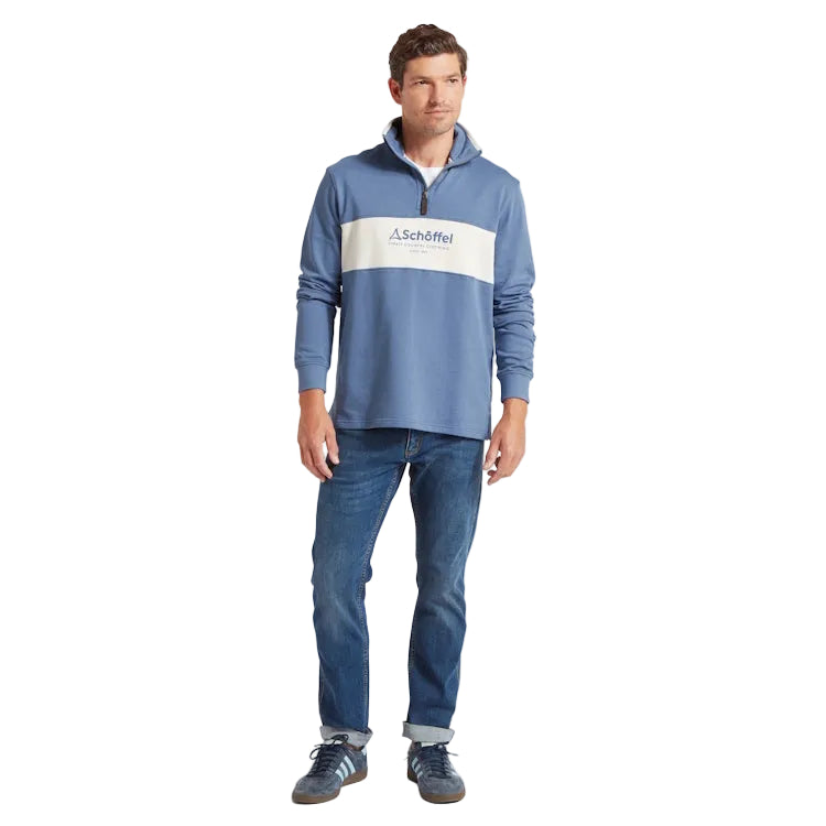Schoffel Trencom 1/4 Zip Sweatshirt - Vintage Indigo/Stone