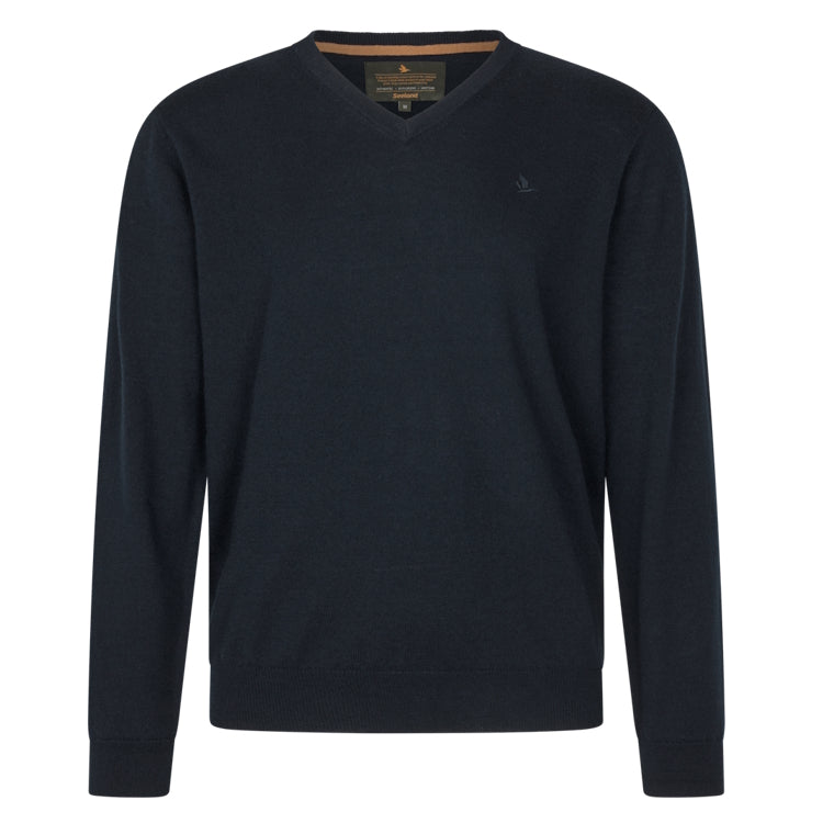 Seeland Pine V-Neck Pullover - Dark Sapphire