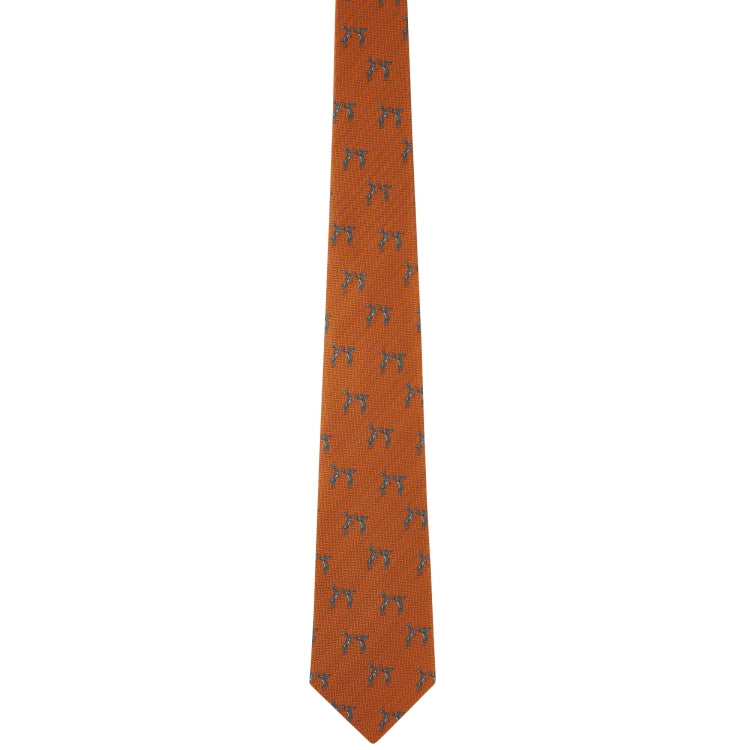 Schoffel Ashford Silk Tie - Burnt Orange Hare