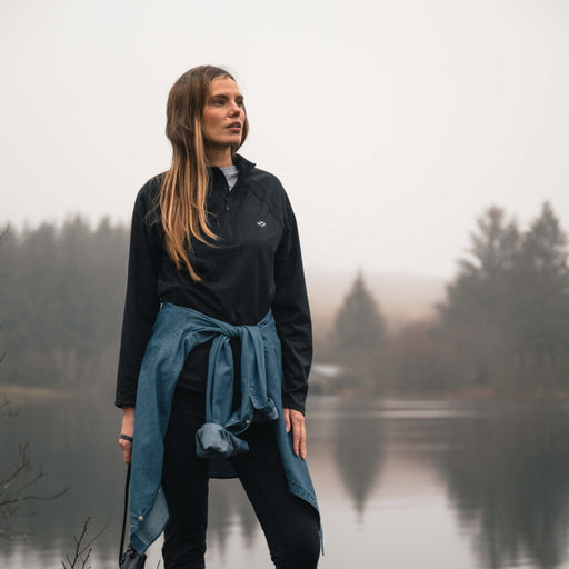 Hoggs of Fife Ladies Skye Active 1/4 Zip Top - Black
