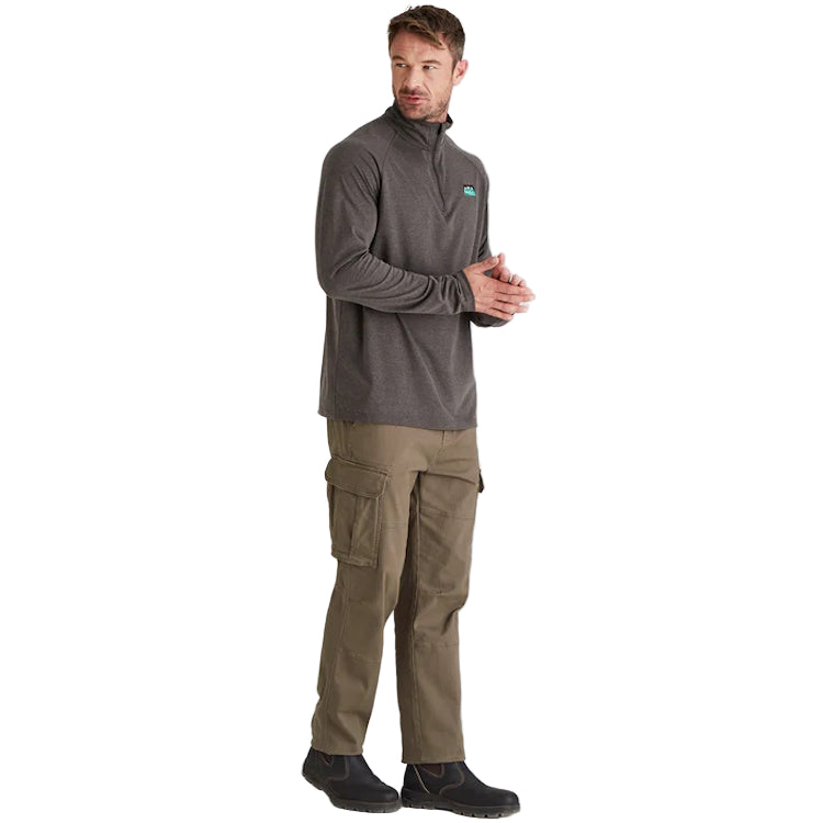 Ridgeline Baseline Pull On Zip Top - Light Bark Marl