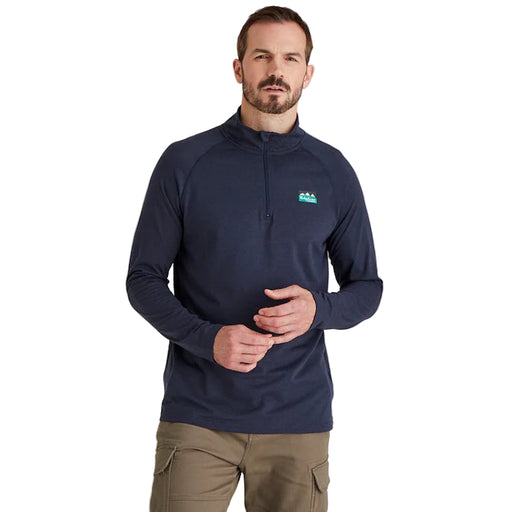 Ridgeline Baseline Pull On Zip Top - Navy Marl