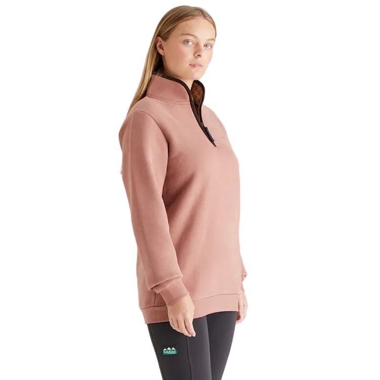 Ridgeline Ladies Brancaster 1/4 Zip Top - Dusky Pink