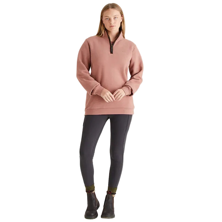 Ridgeline Ladies Brancaster 1/4 Zip Top - Dusky Pink