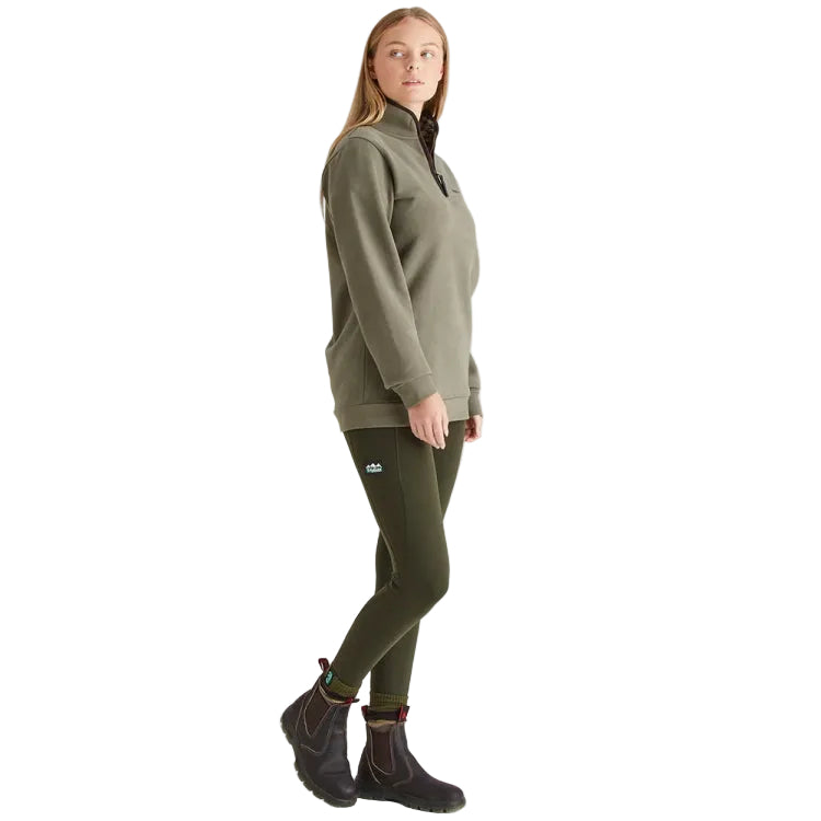 Ridgeline Ladies Brancaster 1/4 Zip Top - Smokey Olive