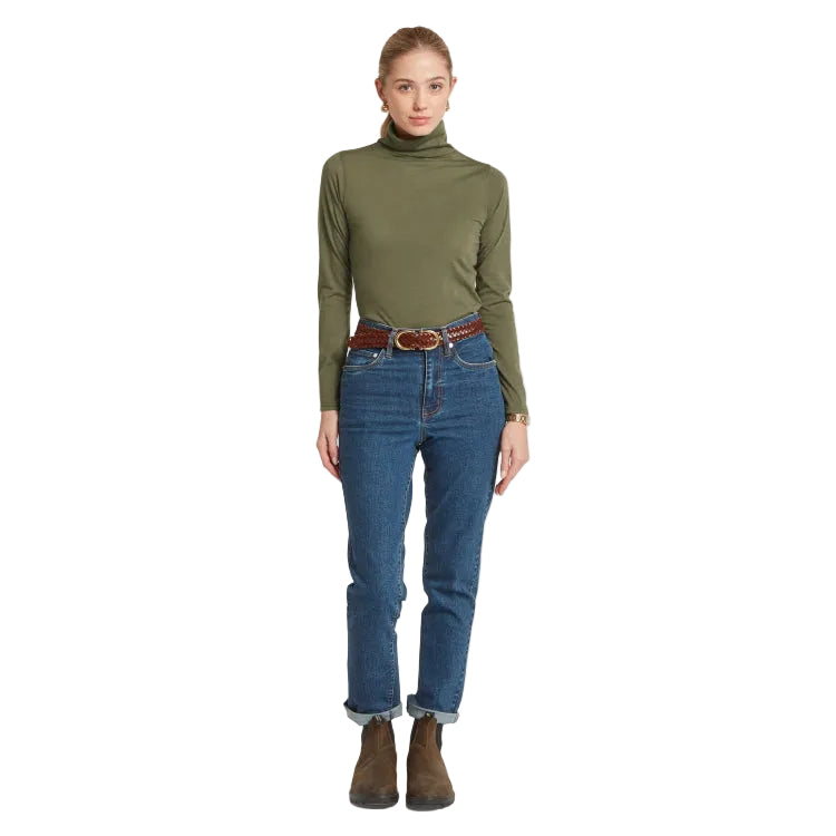 Schoffel Ladies Malton Merino Top - Dark Khaki Green