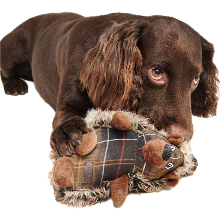 Barbour Hedgehog Dog Toy - Brown/Tartan