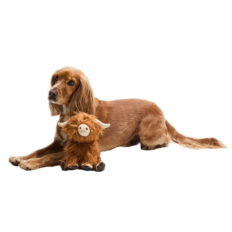 Barbour Dog Highland Cow Toy - Brown/Classic